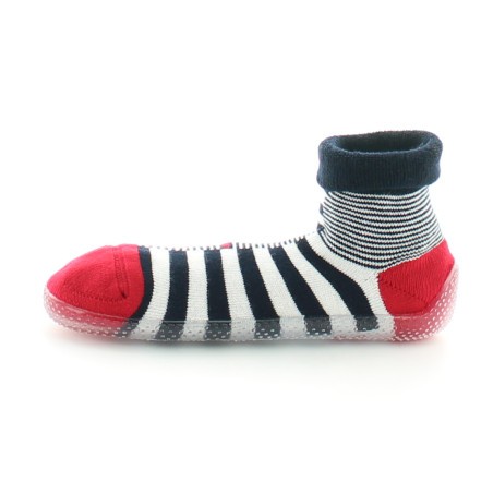 Berthe Aux Grands Pieds Chausson chaussette asymétrique marine et ivoire