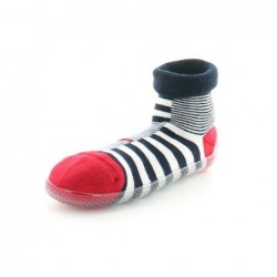 Berthe Aux Grands Pieds Chausson chaussette asymétrique marine et ivoire - Image 2