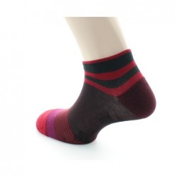 Berthe Aux Grands Pieds Socquettes à rayures bordeaux et rouges - Image 3