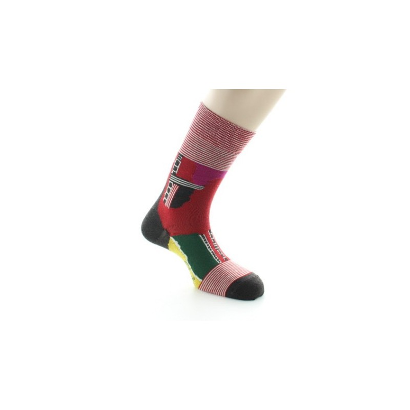 Berthe Aux Grands Pieds Chaussettes homme laine peignée cubisme