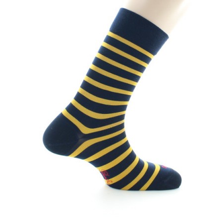 Berthe Aux Grands Pieds Chaussettes en Soie à rayures