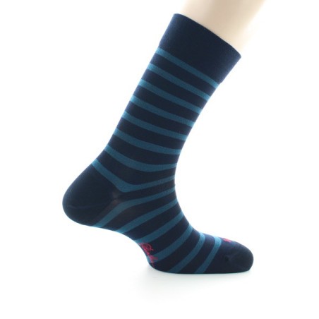 Berthe Aux Grands Pieds Chaussettes en Soie à rayures