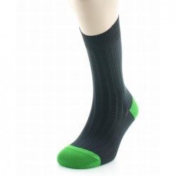Berthe Aux Grands Pieds Chaussettes Jean Gabin anthracite / vert pomme - Image 2