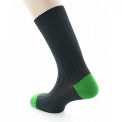 Berthe Aux Grands Pieds Chaussettes Jean Gabin anthracite / vert pomme - Image 3