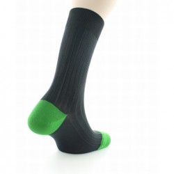 Berthe Aux Grands Pieds Chaussettes Jean Gabin anthracite / vert pomme - Image 4