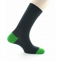 Berthe Aux Grands Pieds Chaussettes Jean Gabin anthracite / vert pomme - Image 5