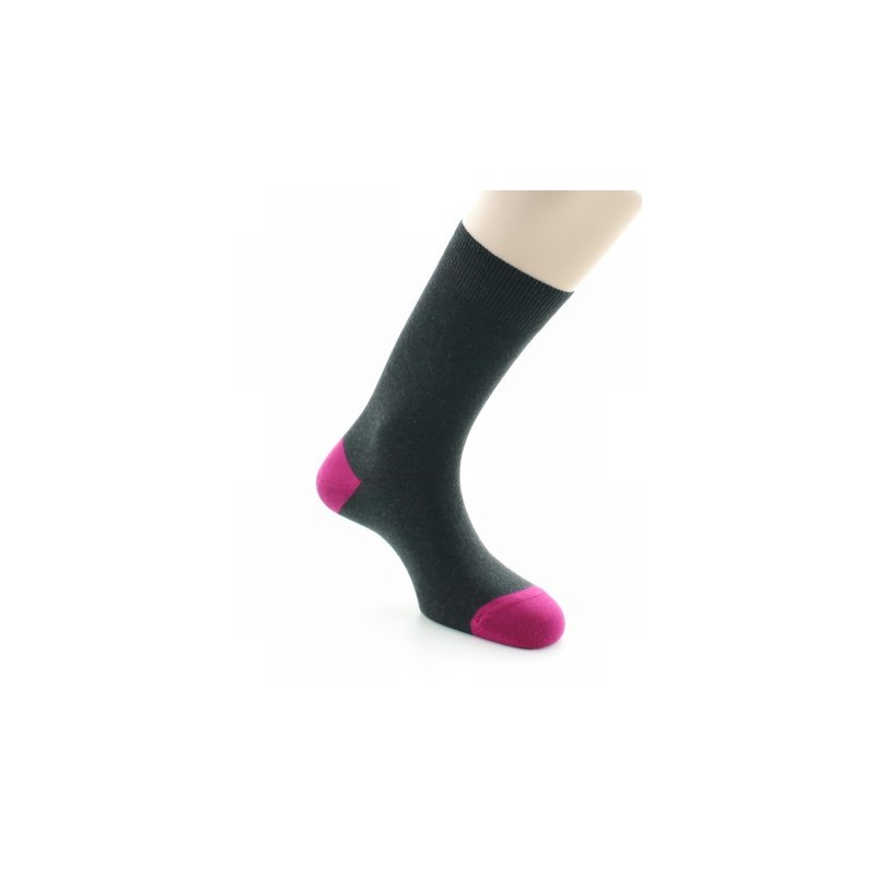 Berthe Aux Grands Pieds Chaussettes Archimède anthracite / fushia
