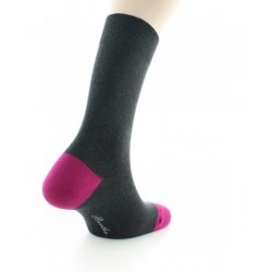 Berthe Aux Grands Pieds Chaussettes Archimède anthracite / fushia - Image 4