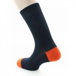 Berthe Aux Grands Pieds Chaussettes Jean Rochefort Marine / Orange - Image 3
