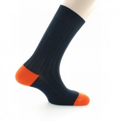 Berthe Aux Grands Pieds Chaussettes Jean Rochefort Marine / Orange - Image 5