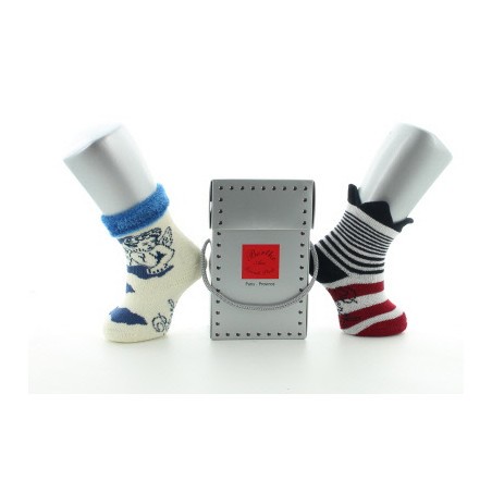 Berthe Aux Grands Pieds Boite cadeau chaussettes naissance Ange et Couronne