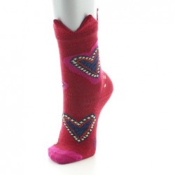 Berthe Aux Grands Pieds Chaussettes bébé Laine peignée Cœur et Couronne - Image 2