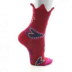 Berthe Aux Grands Pieds Chaussettes bébé Laine peignée Cœur et Couronne - Image 5