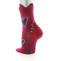 Berthe Aux Grands Pieds Chaussettes enfant Laine peignée cœur et couronne - Image 3