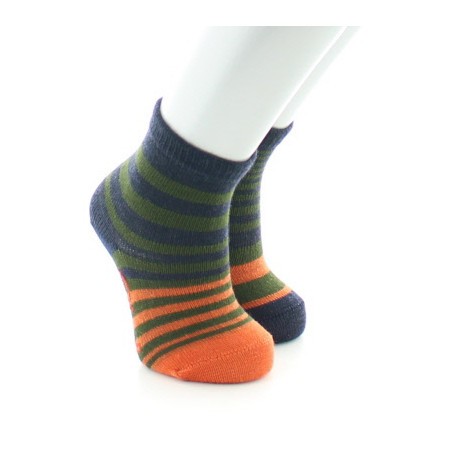 Berthe Aux Grands Pieds Chaussettes Bébé Rayures Asymétriques kaki et marine