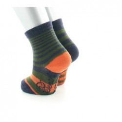 Berthe Aux Grands Pieds Chaussettes Bébé Rayures Asymétriques kaki et marine - Image 3