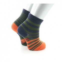 Berthe Aux Grands Pieds Chaussettes Bébé Rayures Asymétriques kaki et marine - Image 5