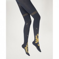 Berthe Aux Grands Pieds Collants coton femme feuilles d'or - Image 5
