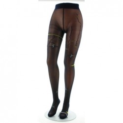 Berthe Aux Grands Pieds Collants 30D marine Hirondelles jaunes - Image 2