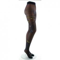 Berthe Aux Grands Pieds Collants 30D marine Hirondelles jaunes - Image 3