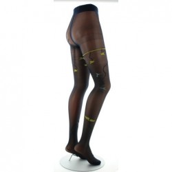 Berthe Aux Grands Pieds Collants 30D marine Hirondelles jaunes - Image 4
