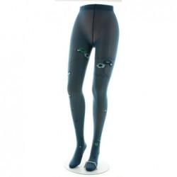 Berthe Aux Grands Pieds Collants pétrole semi-opaque à fleurs vertes et bleues - Image 2