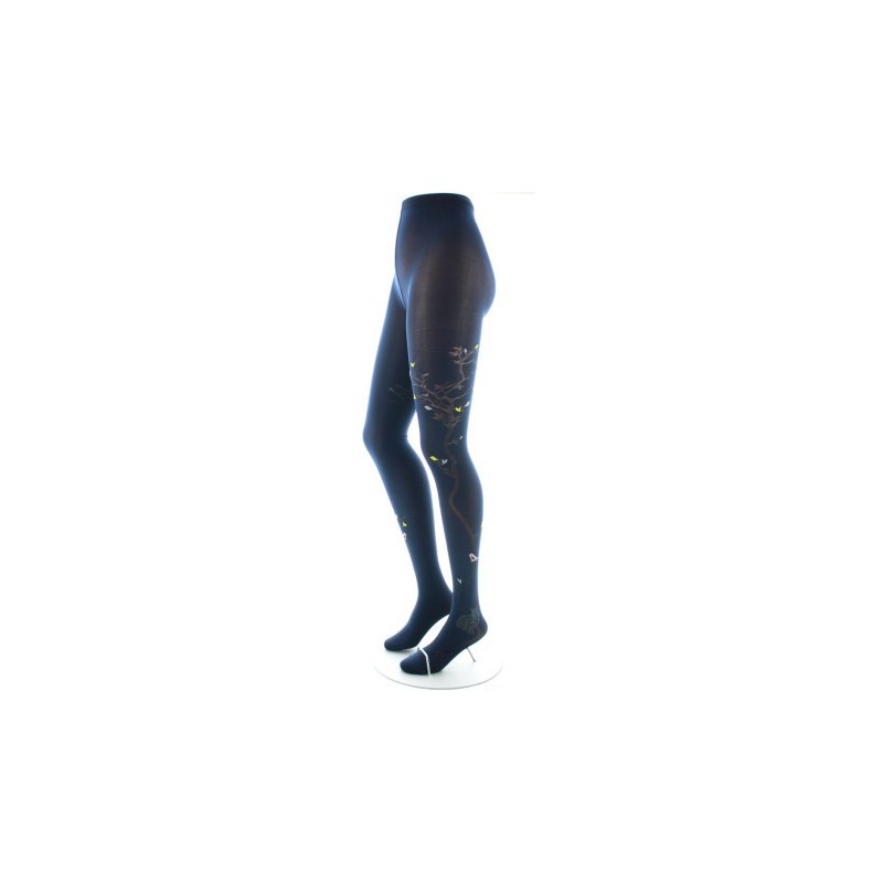 Berthe Aux Grands Pieds Collants 40D Arbre marine et Oiseaux jaunes