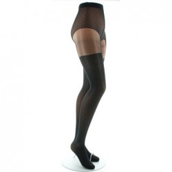 Berthe Aux Grands Pieds Collants Dentelle et Jarretière fond Noir - Image principale