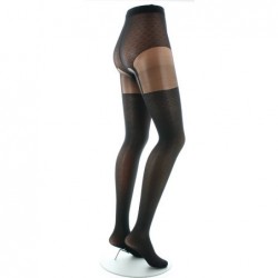 Berthe Aux Grands Pieds Collants Dentelle et Jarretière fond Noir - Image 3