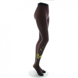 Berthe Aux Grands Pieds Collant danseuse gris et jaune fond prune - Image 3