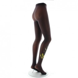 Berthe Aux Grands Pieds Collant danseuse gris et jaune fond prune - Image 4
