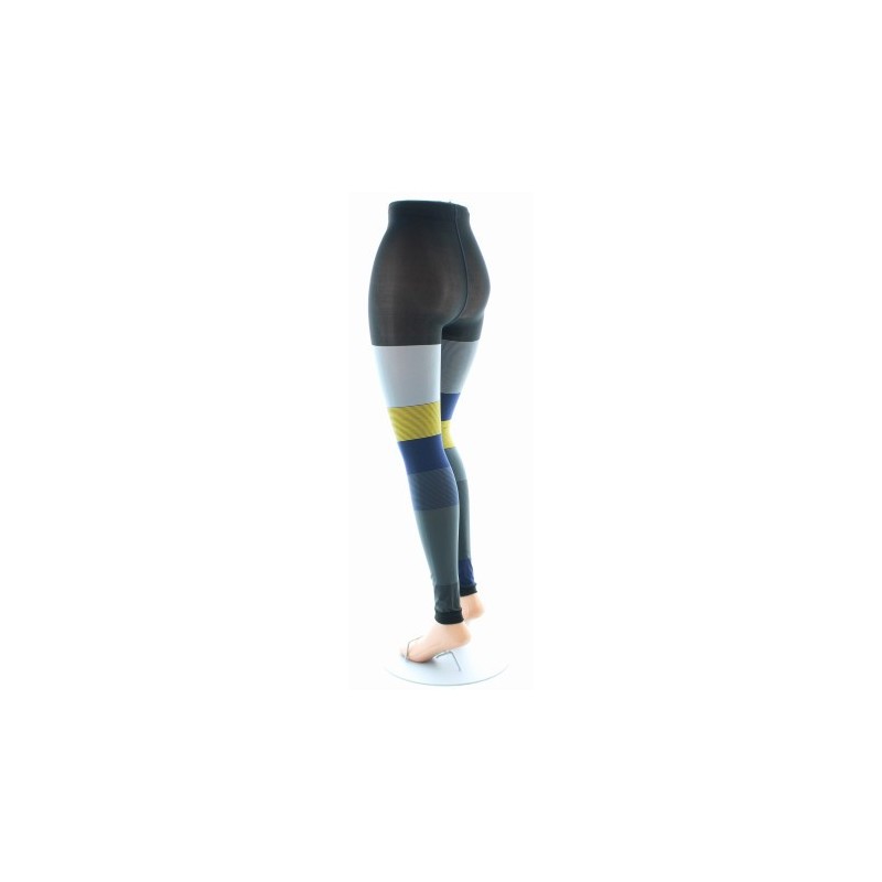 Berthe Aux Grands Pieds Collants sans pied 60d Asymétriques Anthracite et Jaune