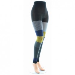 Berthe Aux Grands Pieds Collants sans pied 60d Asymétriques Anthracite et Jaune - Image 4