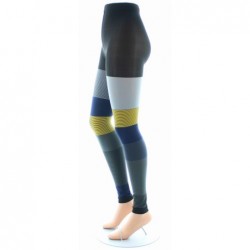 Berthe Aux Grands Pieds Collants sans pied 60d Asymétriques Anthracite et Jaune - Image 5
