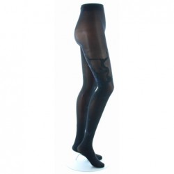 Berthe Aux Grands Pieds Collant Fantaisie Noir Ton sur Ton Papillons - Image 3
