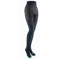 Berthe Aux Grands Pieds Collant Fantaisie Noir Ton sur Ton Papillons - Image 4