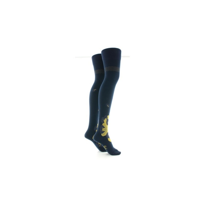 Berthe Aux Grands Pieds Jambières femme coton feuilles d'or