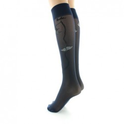 Berthe Aux Grands Pieds Mi-bas 30D marine Hirondelles grises - Image 3