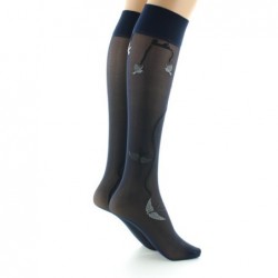 Berthe Aux Grands Pieds Mi-bas 30D marine Hirondelles grises - Image 5