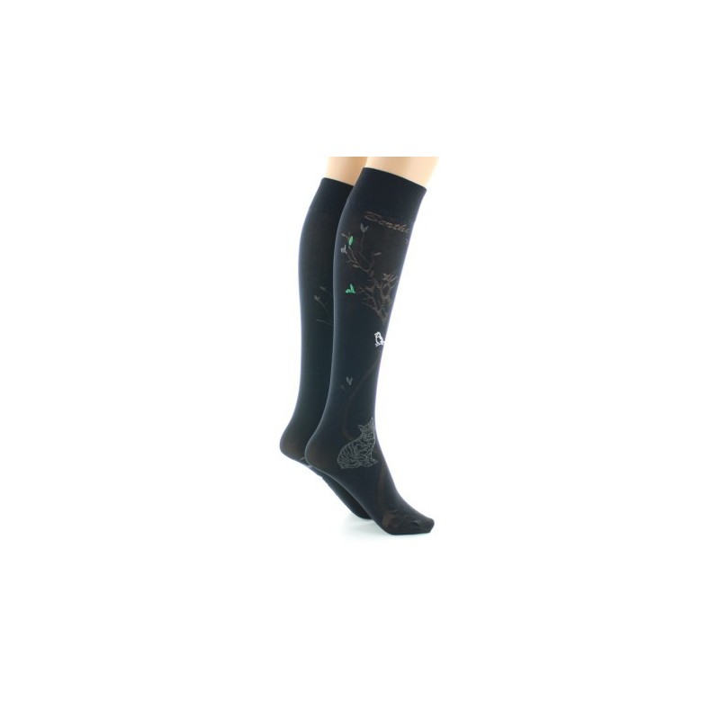 Berthe Aux Grands Pieds Mi-bas 40D Arbre et Oiseaux