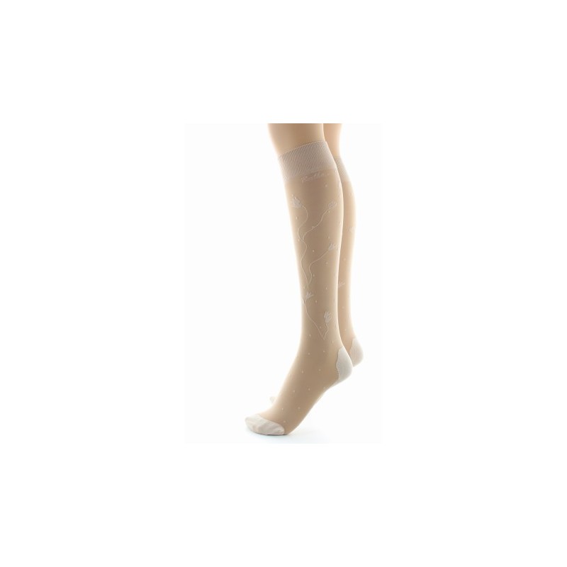 Berthe Aux Grands Pieds Mi-bas fantaisie couleur peau semelle coton