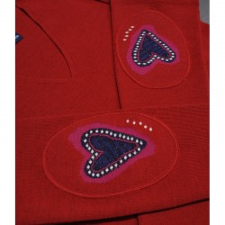 Berthe Aux Grands Pieds Pull col V femme mérinos rouge cœur - Image 2
