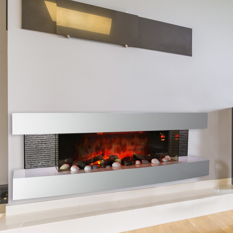 Chemin'Arte Cheminée électrique design Lounge 3XL Blanche