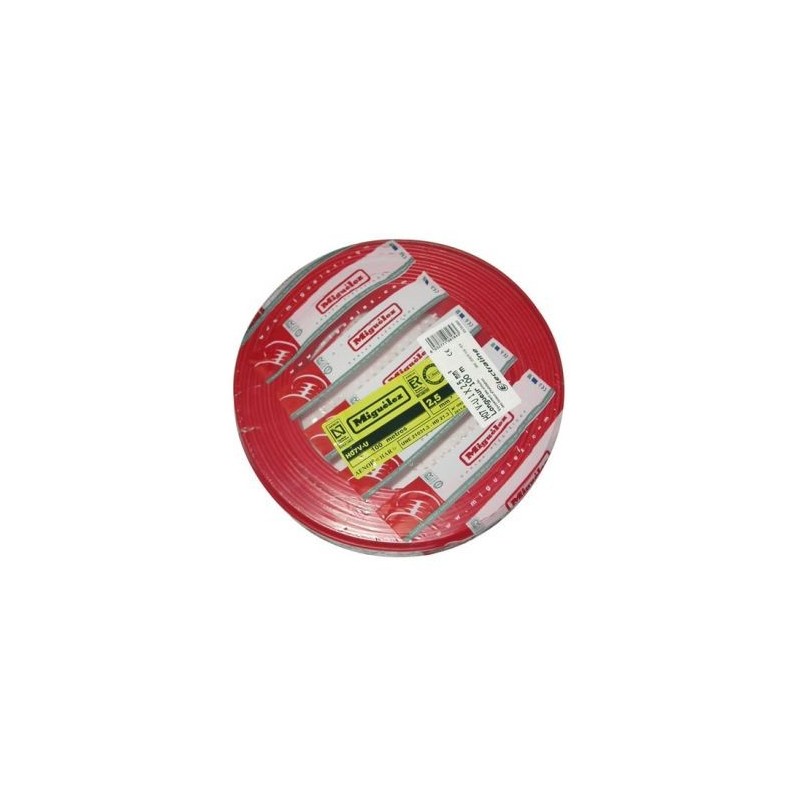 Electraline Câble H07VU 2.5 100m rouge