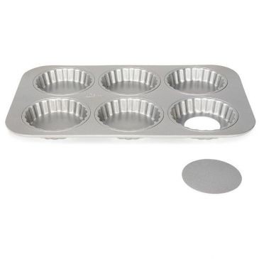 Patisse Moule 6 tartelettes 10 cm à fond amovible - Silver Top