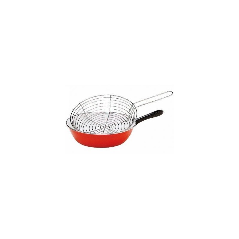BAUMALU Poêle à friture 26 cm Rouge