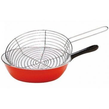 BAUMALU Poêle à friture 26 cm Rouge