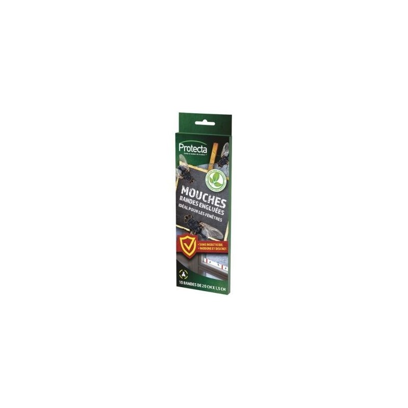 Protecta Insecticide mouches - bande fenêtre - Lot de 10