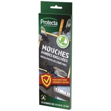 Protecta Insecticide mouches - bande fenêtre - Lot de 10
