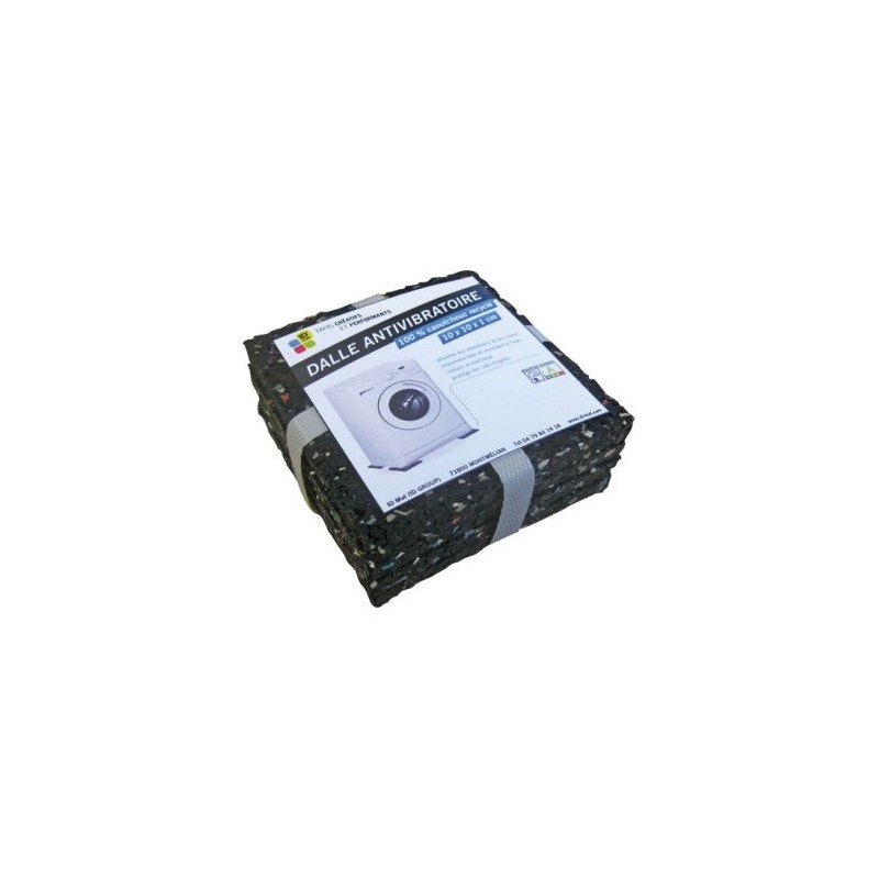 IDMAT Dalle antivibratoire noire 100x100 mm ep. 10mm lot de 4
